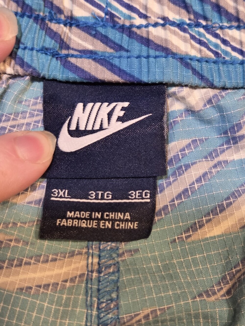 Men's Nike Conversion Allover Print Shorts Blue/White Orange Silver Swoosh SZ 3x - Picture 5 of 8